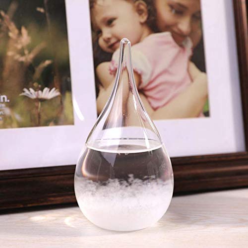 Unique Gadgets & Toys Storm Glass Weather Station Barometer with Wooden Base Scientific Decorative Gift - Small - Thumbnail 6