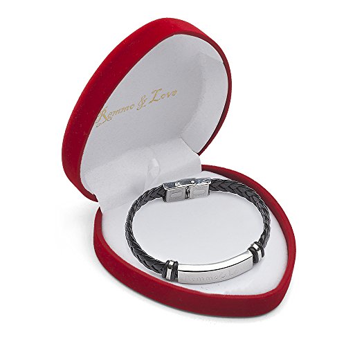 Romeo&Love Lederarmband in Herzbox Damen Herren Leder Armband Edelstahl Herzdose Unendlichkeit unendlich Unendlichkeitszeichen Infinity Herzschmuckbox Edel Moderne Herrenarmband Damenarmband Flechtarmband Unendlichkeit unendlich Unendlichkeitszeichen Infinity Armband geflochten Armband mit persönliche Wunsch Namen Datum oder Text Gravur Damenarband Herrenarmband Armreif Leder Armband Muttertag Vatertag Geburtstag Hochzeit Jahrestag Valentinstag Hochzeitstag Freundschaft Liebes Geschenk Idee Cover