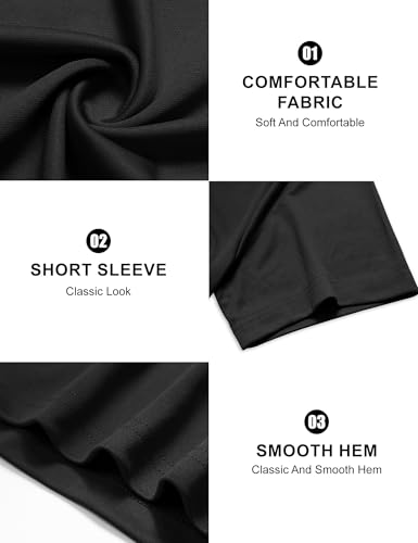 5 Pack Men's Loose Fit Henley Shirt Basic T Shirt, Moisture Wicking Breathable Button Down Short Sleeve4