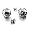 Skull ear piercing, men's earrings, skull stud earrings, stainless steel, hip hop, punk, jazz, ear jewellery for men and（-） #2