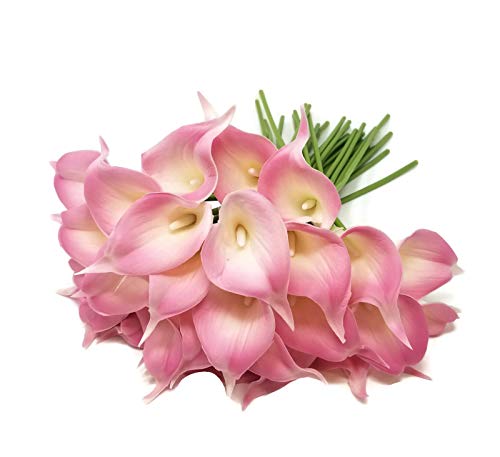 Floral Kingdom 20 Pcs Real Touch Pu Latex Artificial Calla Lily Flowers For Wedding Bouquets, Centerpieces, And Floral Decor (Blush Pink) #TOP1