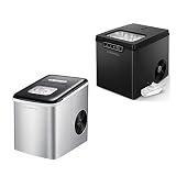 CROWNFUL Ice Maker Machine for Countertop, 9 Bullet Ice Cubes S/L Ready in 7 Minutes