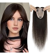 Tesshair 100% Remy Hair Toppers for Thin Hair - 12 Inch Natural Black - 150% Density