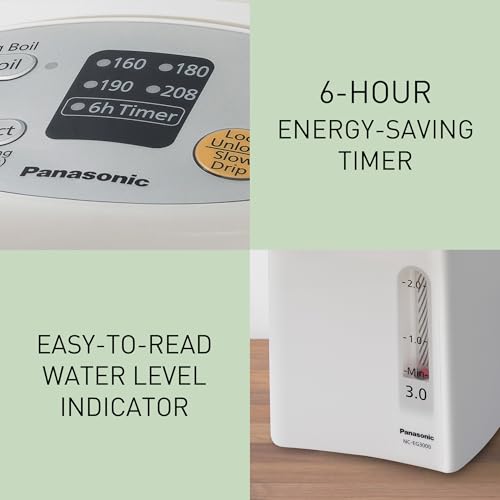 Panasonic Hot Water Dispenser, Electric Kettle with 4 Temp Presets | Hot water kettle electric featuring a 3L capacity, 4 temp presets, safety lock, and slow-drip mode, White, NC-EG3000 - image 9