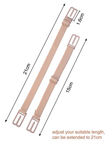 eBoot 6 Piece Bra Strap Clips Elastic Non-slip Strap Holder, Black, Beige, White4