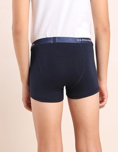 Image of U.S. Polo ASSN. Boys EKT04 Mid Rise Cotton Spandex Trunks - Pack of 3