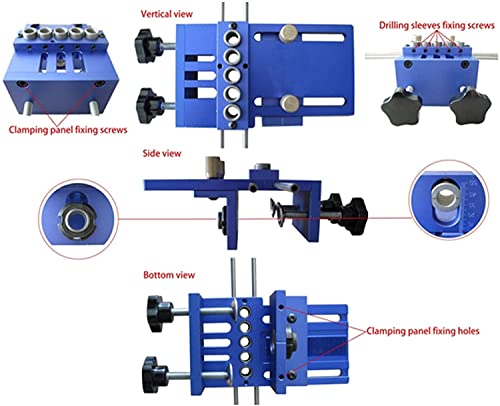 Pangolin Universal High Precision Jig Dowel Cam Jig Kit With 5 Dowel Drilling Sleeves (6/8/10Mm), Wood Hole Drilling Guide Woodworking Position For Diy Wood Working,Furniture Repair,Etc, 6 Year Wty #TOP3