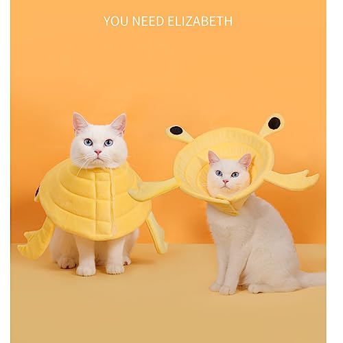 Image of MANON ROSA Cat Cone E-Collar: Soft After Surgery Elizabethan Collar Adjustable Cute Animal Design for Dogs Cats Puppies Kittens Rabbits Bunnies Prevents Licking (Crab,L)