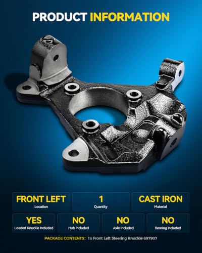 Image of PHILTOP Front Left steering knuckle Compatible with 1999-2004 Chevrolet Silverado 1500, 2001-2006 Chevrolet Tahoe, 1999-2004 GMC Sierra 1500,Driver Side