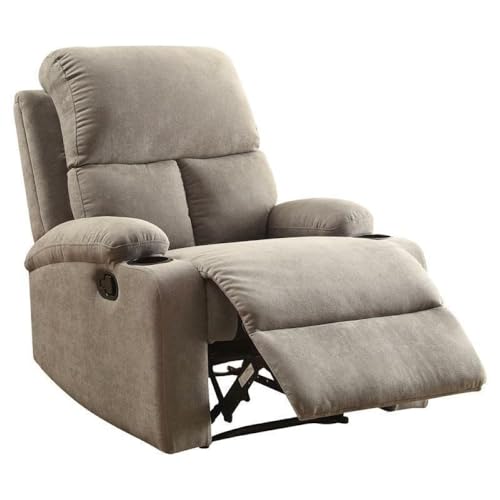Image of Torque Fabio 1 Seater Fabric Recliner with Cup Holder Grey | Manual Recliner Sofa 1 Seater for Valentine's Day Gifts| Recliner Chair for Home Office Work Study