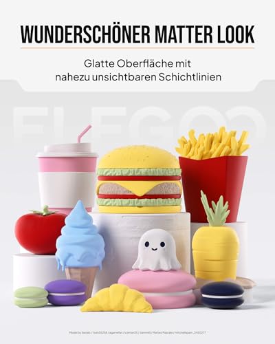 ELEGOO Matte PLA Filament 1.75mm Marineblau 1KG, 3D Drucker Filament Maßgenauigkeit +/- 0.02mm, 1kg Kartonspule (2.2lbs) für die Meisten 3D Printer