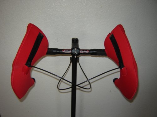 Bar Mitts Cold Weather Road Bicycle Handlebar Mittens fits Shimano Shifters with Externally Routed Shift Cables, Red, Small