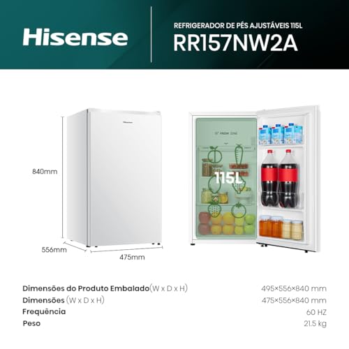 Frigobar Hisense 115 Litros Porta Reversível Branco 1 Porta RR157NW3A (110, Volts) - Imagem 2