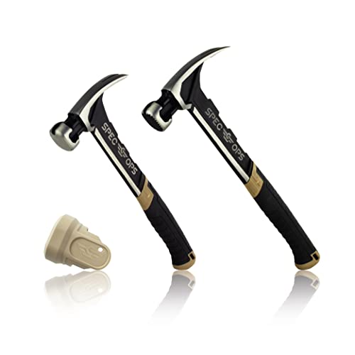 Spec Ops Tools Hammer Set for Carpentry & Demolition, Includes 20 oz Nailing Hammer, 22 oz Framing Hammer, Soft Mallet Cap by Spec Ops - Used condition - US$38.09