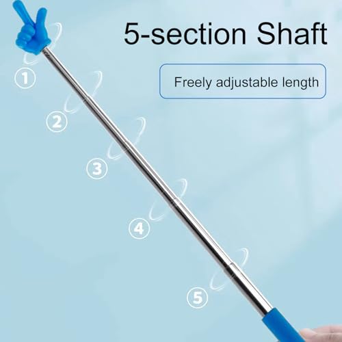 2 Stück Zeigestab Ausziehbar, Teleskop Lehrer Zeiger, Klassenzimmer Finger Zeigestock, Edelstahl Ausziehbarer Zeigestab für Unterricht im Klassenzimmer, Vorlesungen und Lesen-Schwarz&Blau