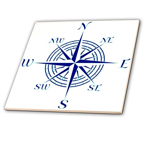 3dRose Ceramic Tile - A Classic Compass Rose Nautical Design for Any who Loves to sail. - 6-inches (ct_291866_2)