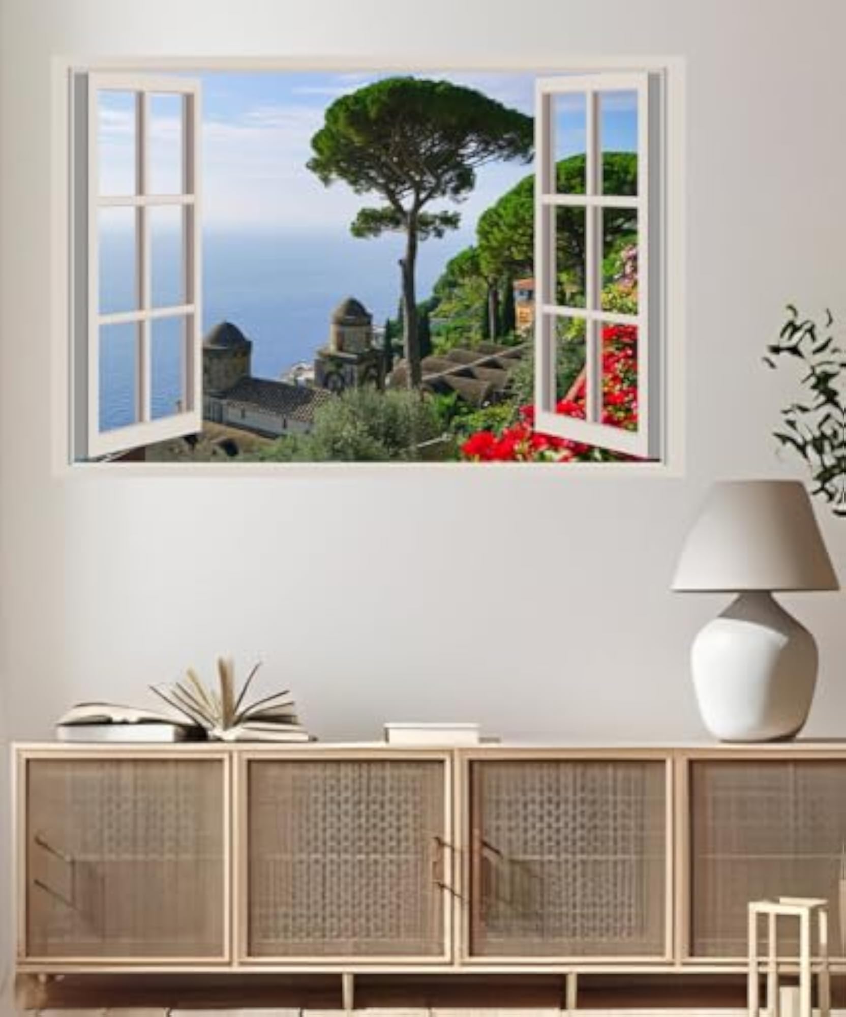 Self-Adhesive Open Window Wall Sticker - Ravello Villa