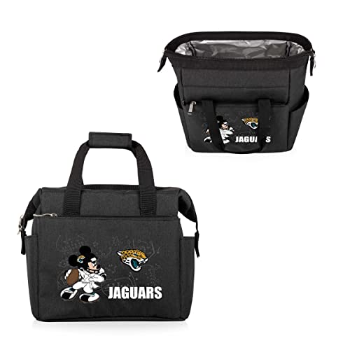 Image of PICNIC TIME NFL Mickey Mouse On The Go Lunch Bag - Soft Cooler Lunch Box - Insulated Lunch Bag, (Black)
