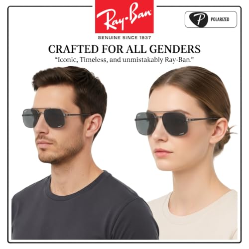 Image of Ray-Ban RB3699 Square Shaped Sunglasses for Men & Women with Official RAYBAN Eyewear Kit