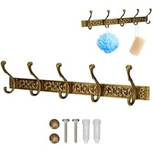 Wall Mount Coat Rack with Hooks, Wall Mounted Coat Rack Decorative Hanging Coat Rack Wall Mounted, Vintage Wall Mount Coat Hanger Rack Key Holder for Wall Hallway, Entryway, Bedroom, Living Room