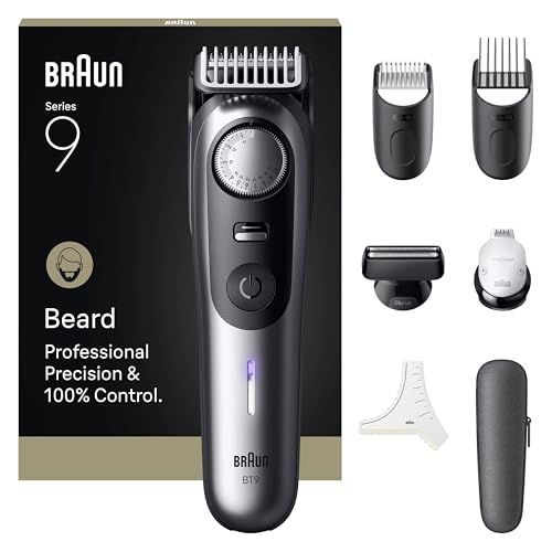 Braun Tondeuse À Barbe Series 9, + 7 Outils De Barbier, Mode Powerboost, Lame Problade, 180 Min D'Autonomie, Dégradé, 50 Longueurs, Molette De Précisi