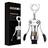 Wine opener zinc alloy premium wing corkscrew wine bottle opener with multifunctional bottles opener sharp corkscrew with ergonomic non slip wing handle upgrade  urban country home decor