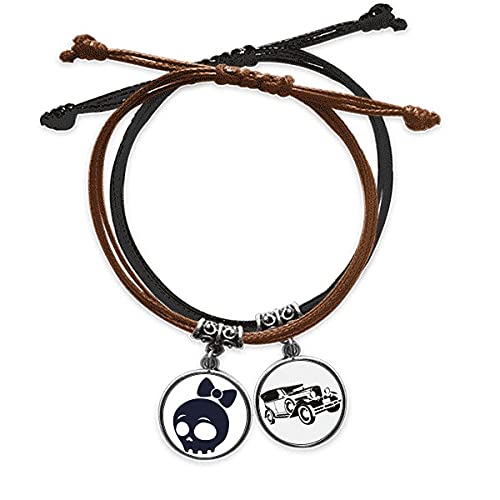 Bracelet crâne Halloween en cuir pour sublimer votre tenue de soirée