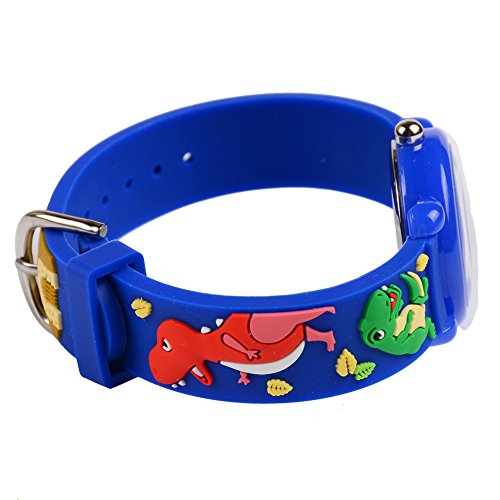 Venhoo Kids Watches 3D Cute Cartoon Waterproof Silicone Children Wrist Watches for Boys Little Child-Blue Dinosaur