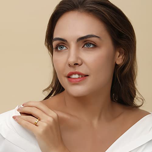 Women's Rings | Gold Ring | 4Mm Open Cubic Zirconia Ring | Knuckle Rings For Women | Stacking Rings For Women | Promise Rings | Eternity Wedding Engagement Band | Birthday Gifts For Her Women, Size 9 #TOP1