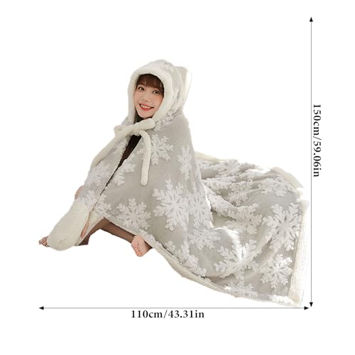 Couverture à capuche contre le froid hivernal poncho isolant pour canapé