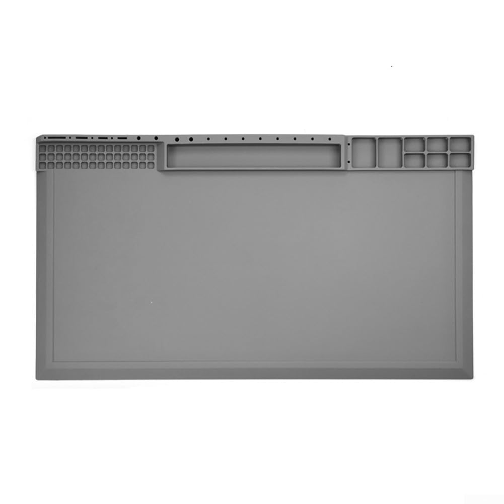 Esterilla de soldadura de silicona para electrónica base de reparación gris de 38 x 21 cm