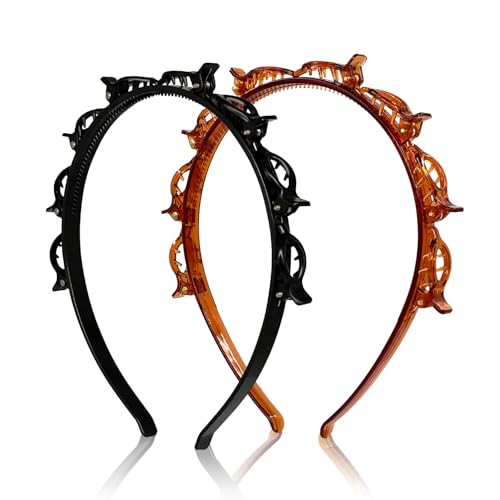 2Pcs Bangs Hairstyle Hairpin Headbands for Women Girls, Professio...
