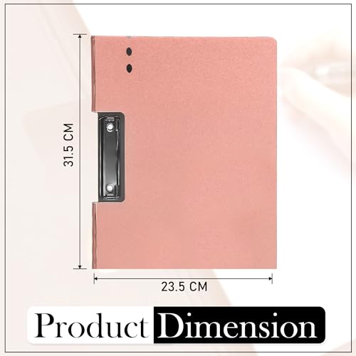 Image of GLUN Documents Paper Files Folder, Pack of 2 Hazy Pink & Blue Colour Document Organiser Folder with Holding Clamp for School, Home & Office
