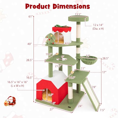 Rascador para gatos navideño de 61 pulgadas miniatura 4