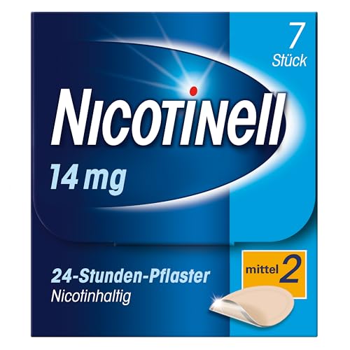 Nicotinell pflaster 14 mg / 24-Stunden- Nikotinpflaster , 7 St.: Pflasterstärke Mittel. Raucherentwöhnung. Mit der Steady-Flow Technologie hilft. Rauchen aufhören. Nikotin Rauchen aufhören