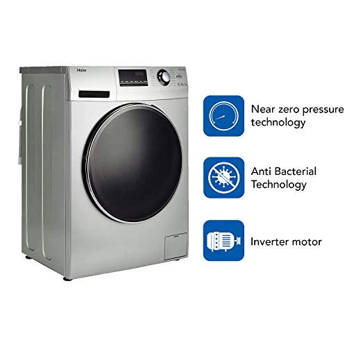 Image of Haier 7 kg Fully-Automatic Front Loading Washing Machine (HW70-B12636NZP, Titanium Grey)