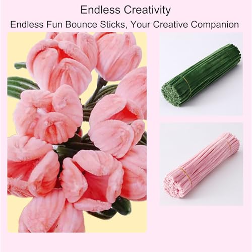 Fil chenille bricolage pastel cure pipe pour fêtes - 6