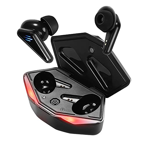 Bluetooth Headphones 5.0 Wireless Earbuds Low Latency with Charging Case Stylish Colorful Breathing Light Mobile Game| Music Dual Mode Bass Audio Sound Positioning Noise Canceling Gaming Headset