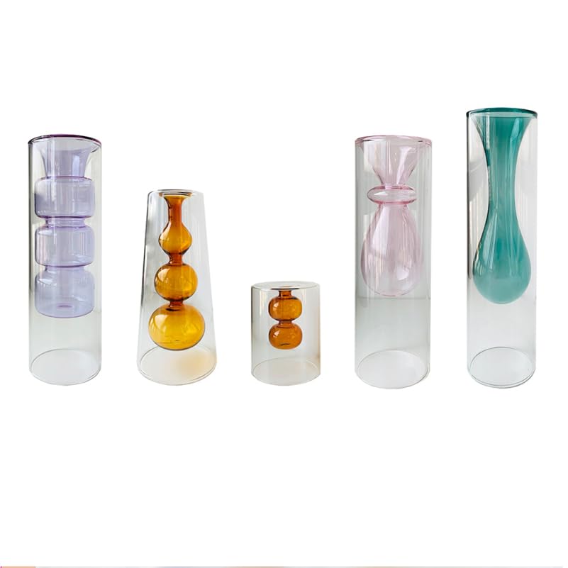 Vase en verre double couche PRETYZOOM grand format stable - 6