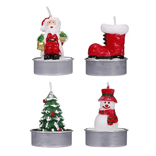 Bougies de Noël lot de 12 Bonhomme de neige et Sapin pour décoration de table
