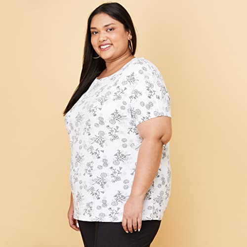 Image of Max Plus Size Women Printed Round Neck T-Shirt