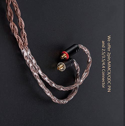 KZ ZS10 PRO 2 Pin IEM Earphone Cable, KBEAR 16 Core Upgrade HiFi in Ear Monitor Replacement TRS Pure Copper Extension Cable (0.78mm 2 Pin, 3.5mm, Black) for AS10 ZST C10 X