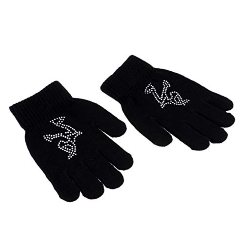 CUTICATE Gants De Patinage Antidérapants pour Enfants Gants Antidérapants Rembourrés Rembourrés De Gel Extensible - Noir L, comme décrit Cover