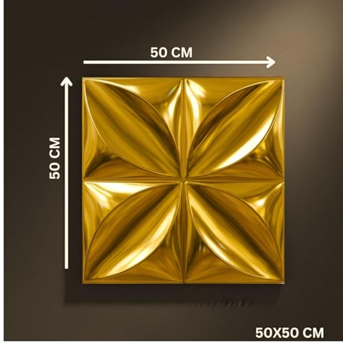 Image of Kayra Decor Luxury 3D PVC Wall Panels - Butterfly Pattern, Gold Finish | 19.7 inch x 19.7 inch | Pack of 40 | Covers 107.60 Sq. Ft. | Stylish Wall Cladding for Home & Office Interiors