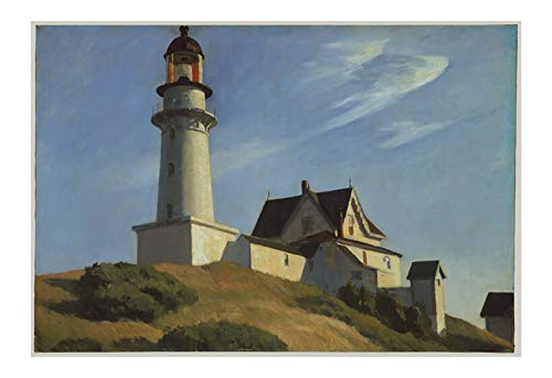 Affiche encadrée Edward Hopper Phare à deux lumières grand format Mat Spiffing Prints
