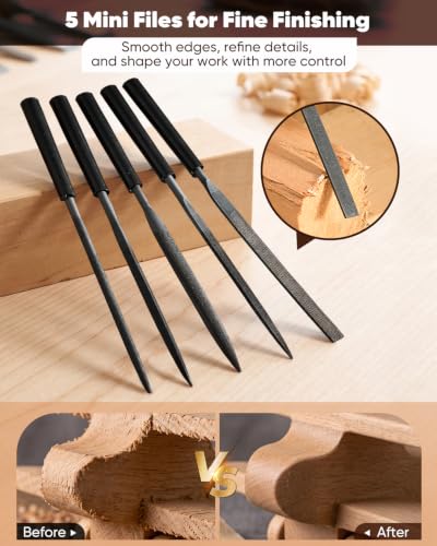 Image of SakerNeo 35PCS Wood Carving Kit Whittling Knife Set for Beginners Adults - Complete Wood Carving Tools Set with Knife Set, Utility Knife, Gouges, Chisels,DIY Woodworking Spoon Carving Craft Kit Gift