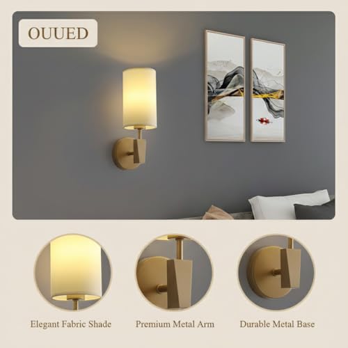 Lámpara de pared con pantalla de tela blanca para eliminar reflejos molestos 4