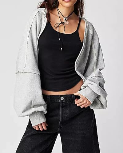 Image of Kedera Women's Cropped Sweatshirts Bolero Shrug Sweater Long Sleeve Open Front Cardigan Workout Jackets Y2K Gym Fall Top