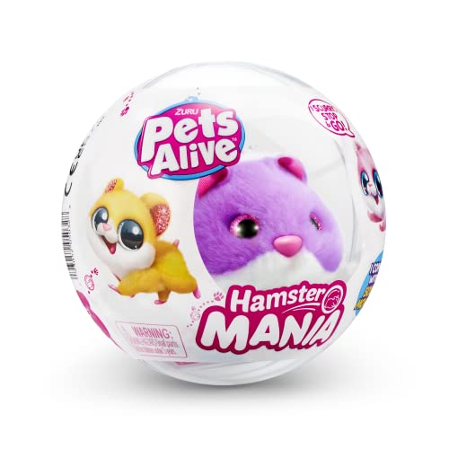 Pets Alive Hamster Mania von ZURU, Purple Hamster, Pet Nurture, Soft Toy, Real Alive, 20+ Sounds Interactive, Electronic Pet, (Lila)