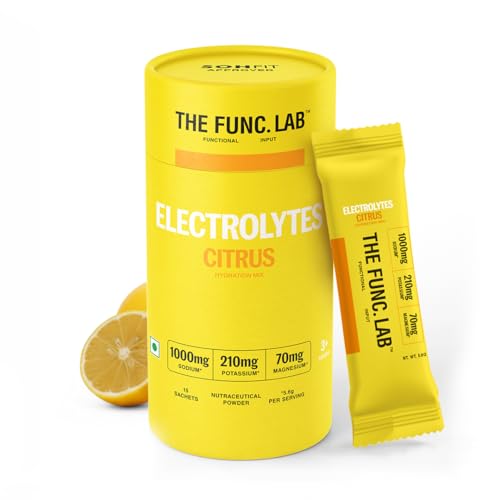 Image of The Func. Lab Daily Electrolytes - Salty Citrus Lemon | 15 Sachets | Instant Hydration Powder with Sodium, Potassium, Magnesium | Sugar-Free, No Preservatives | Instant Energy, Performance & Recovery Drink